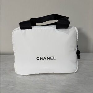 CHANEL Black and White Quilted Handbag